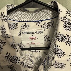 International Report Men's Navy Pineapple Print Shirt